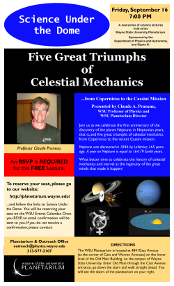 Five Great Triumphs of Celestial Mechanics - Planetarium