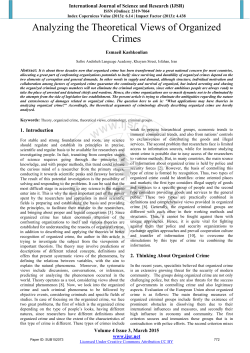 Analyzing the Theoretical Views of Organized Crimes