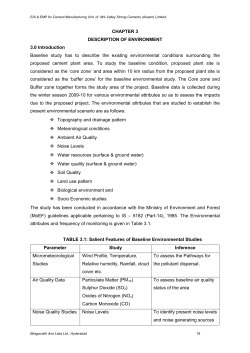 CHAPTER 3 DESCRIPTION OF ENVIRONMENT 3.0 Introduction