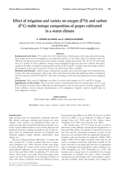 Effect of irrigation and variety on oxygen (18O) and carbon (13C