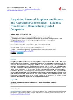 Bargaining Power of Suppliers and Buyers, and Accounting