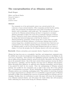 The conceptualization of an Albanian nation