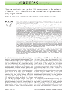 Chemical weathering over the last 1200 years recorded in the