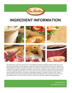 Ingredient Information - Canada - February2015