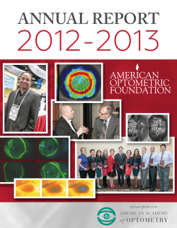 annual report - American Academy of Optometry