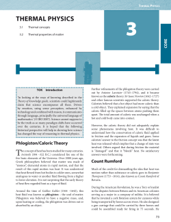 Chapter 3 THERMAL PHYSICS