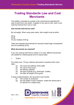 Trading standards law and coal merchants