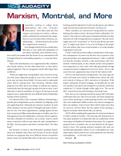 Marxism, Montr&eacute;al, and More - Association of Chamber of