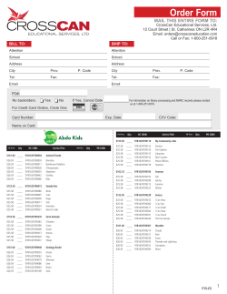 our new order form - CrossCan Educational Services
