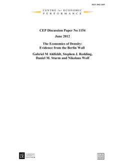 Evidence from the Berlin Wall - The Centre for Economic Performance