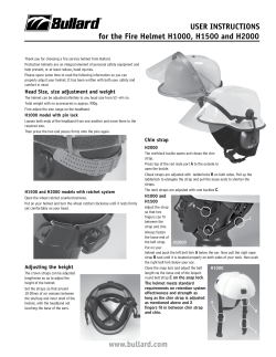 USER INSTRUCTIONS for the Fire Helmet H1000, H1500 and