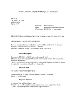 World Literature - Valencia College