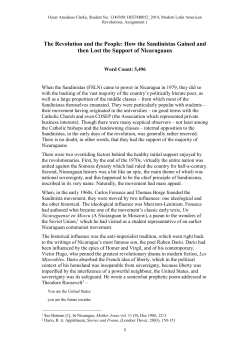 The Revolution and the People: How the Sandinistas Gained and