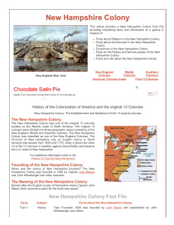 New Hampshire Colony ***