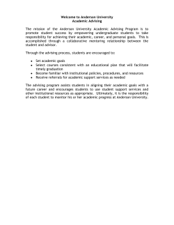 AU Academic Advising - Anderson University