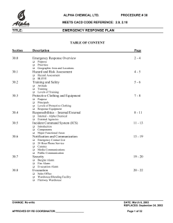 Emergency Response Plan - Government of Nova Scotia