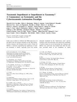 Taxonomic Impediment or Impediment to Taxonomy?