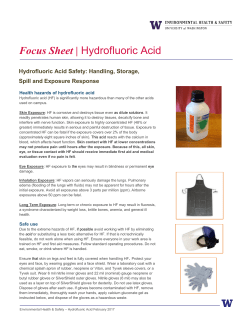 Hydrofluoric Acid - Environmental Health and Safety