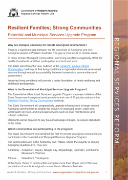 Essential and Municipal Services Upgrade Program