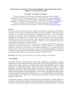1 PROCESSING OF OPTICAL TELESCOPE OBSERVATIONS WITH