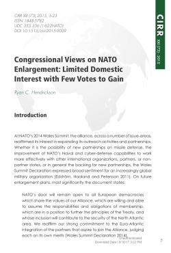 Congressional Views on NATO Enlargement: Limited Domestic