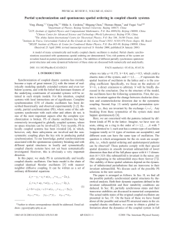 Partial Synchronization and Spontaneous Spatial Ordering in