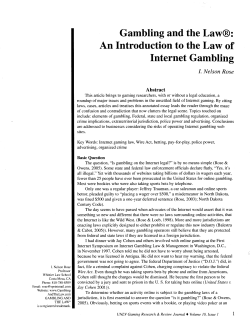 Gambling and the Law - Digital Scholarship @UNLV