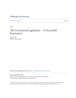 The Unicameral Legislature&mdash;A Successful Innovation