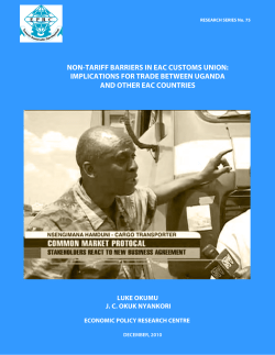 non-tariff barriers in eac customs union: implications for trade
