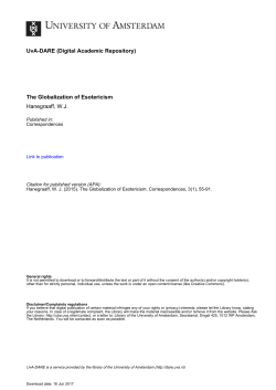 The Globalization of Esotericism Hanegraaff, WJ