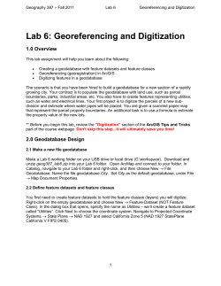 Lab 6: Georeferencing and Digitization