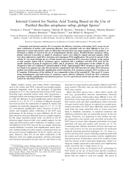 Internal Control for Nucleic Acid Testing Based on the Use of