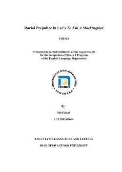 Racial Prejudice in Lee`s To Kill A Mockingbird