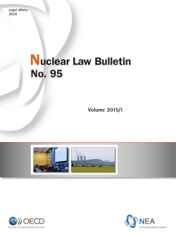 Nuclear Law Bulletin No. 95 - Volume 2015/1