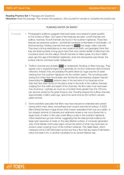 TOEFL iBT&reg; Quick Prep READING PRACTICE SET 1 Reading