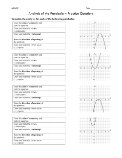 Analysis of the Parabola in x and y