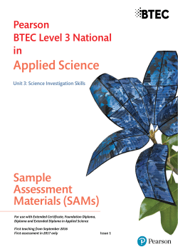 Sample assessment material - Unit 3 Science - Edexcel