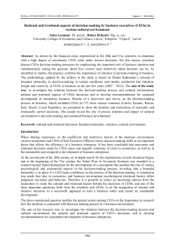 Rational and irrational aspects of decision