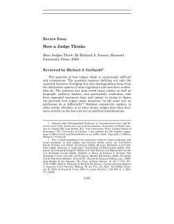 How a Judge Thinks - Minnesota Law Review