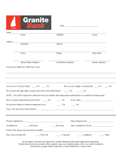 APPLICATION FOR EMPLOYMENT