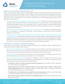 Enterprise Email Security and Control for Banking