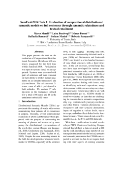 SemEval-2014 Task 1: Evaluation of compositional - clic