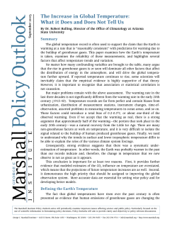 The Increase in Global Temperature: What it Does and Does Not