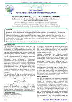 synthesis and microbiological study of new sulfonamides