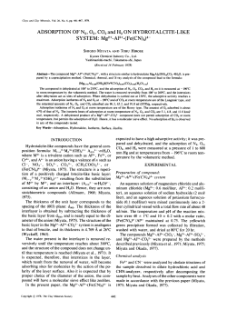 ADSORPTION OF N2, 02, CO2 and Hz ON HYDROTALCITE