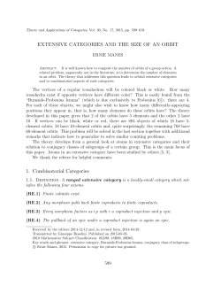EXTENSIVE CATEGORIES AND THE SIZE OF AN ORBIT 1
