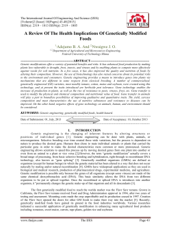A Review Of The Health Implications Of Genetically Modified Foods