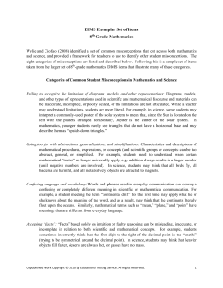 DIMS Exemplar Set of Items - Eighth Grade Math