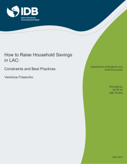 How to Raise Household Savings in LAC - Inter