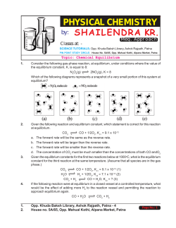 Chemical Equilibrium - Shailendra Kumar Chemistry